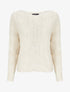 Pull à manches dolman en maille effet dentelé - Beige - 1