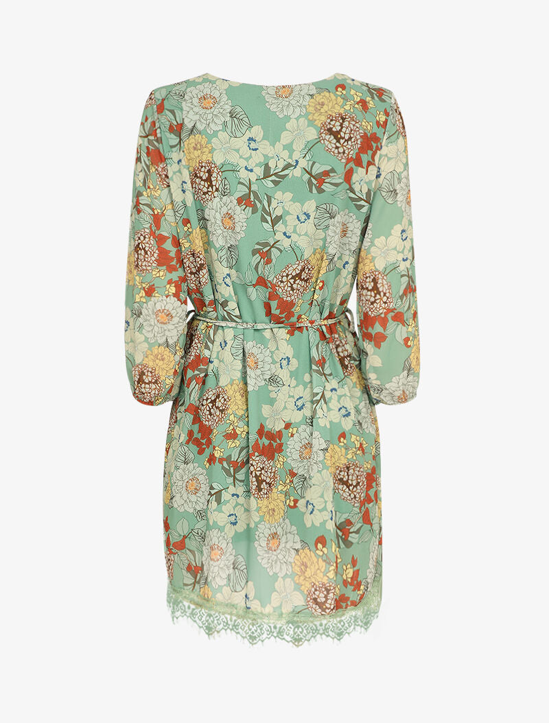 Robe patineuse à imprimé fleurs sauvages - Vert - 2