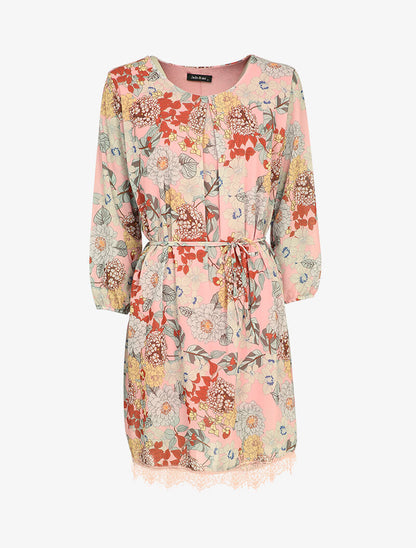 Robe patineuse à imprimé fleurs sauvages - Rose - 4