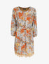 Robe patineuse à imprimé fleurs sauvages - Camel - 1
