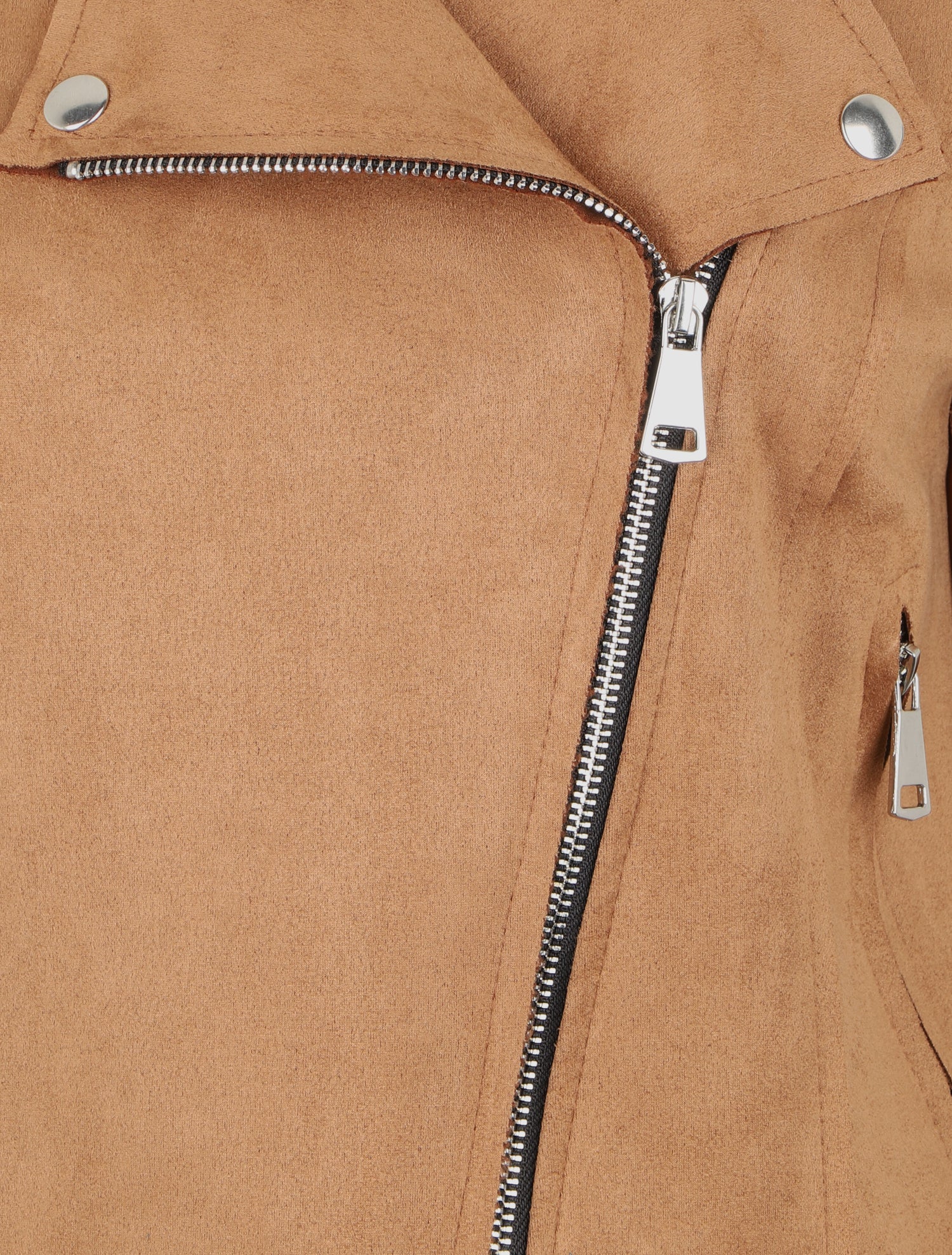 Perfecto suédé à zips stylisés - Camel - 3