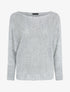 Pull à col bénitier et manches dolman - Gris clair - 1