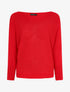 Pull à col bénitier et manches dolman - Rouge - 4