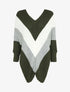 Pull style poncho à bords asymétriques - Kaki - 4