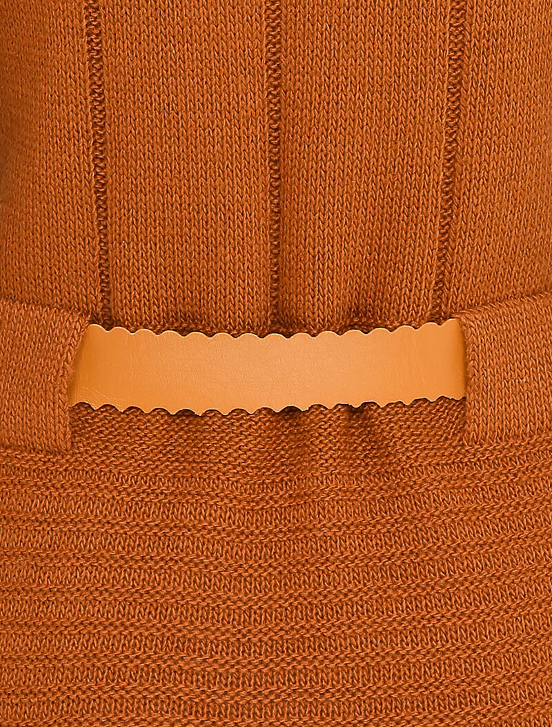 Pull à col roulé long en maille - Marron - 3