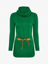 Pull à col roulé long en maille - Vert forêt - 1