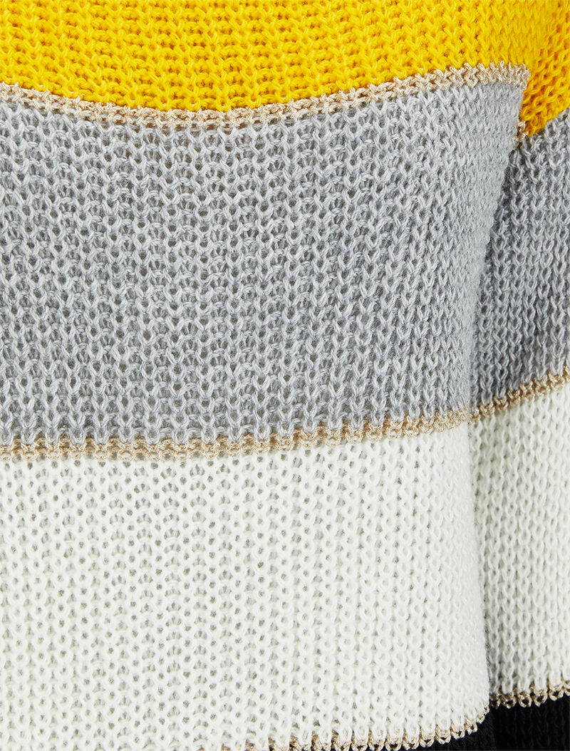 Pull color block à détails irisés - Jaune - 3