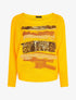 Pull à col bateau et motifs léopard lamés - Jaune - 4