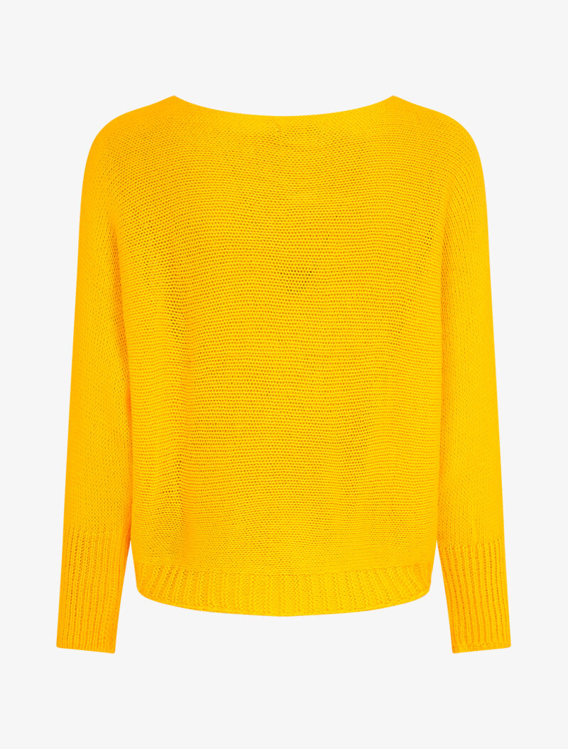 Pull à col bateau et motifs léopard lamés - Jaune - 2