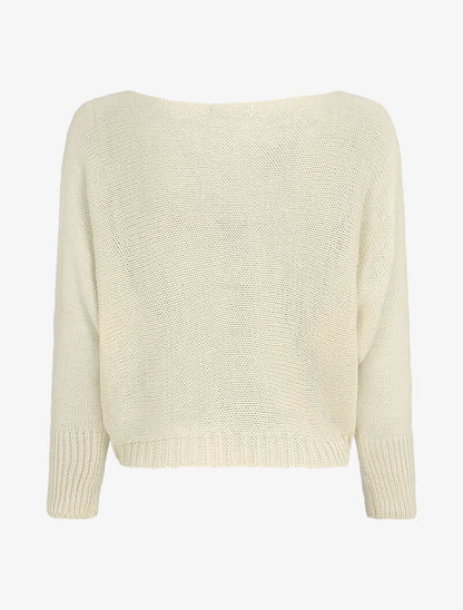 Pull chauve-souris à imprimé LOVE - Beige - 2