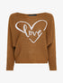 Pull chauve-souris à imprimé LOVE - Camel - 1