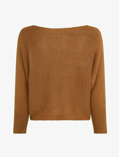 Pull chauve-souris à imprimé LOVE - Camel - 2