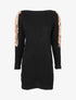 Robe pull en maille à épaules à sequins - Noir - 4