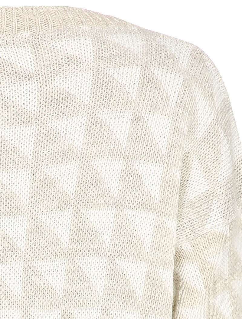 Pull à motifs triangles - Beige/blanc - 3