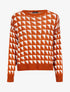 Pull à motifs triangles - Orange/blanc - 1