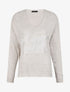 Pull long oversize imprimé "out dream yourself" - Beige - 1