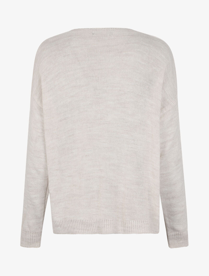 Pull long oversize imprimé "out dream yourself" - Beige - 2