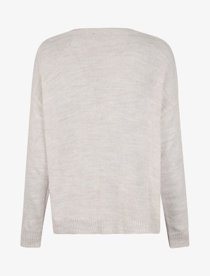 Pull long oversize imprimé "out dream yourself" - Beige - 2