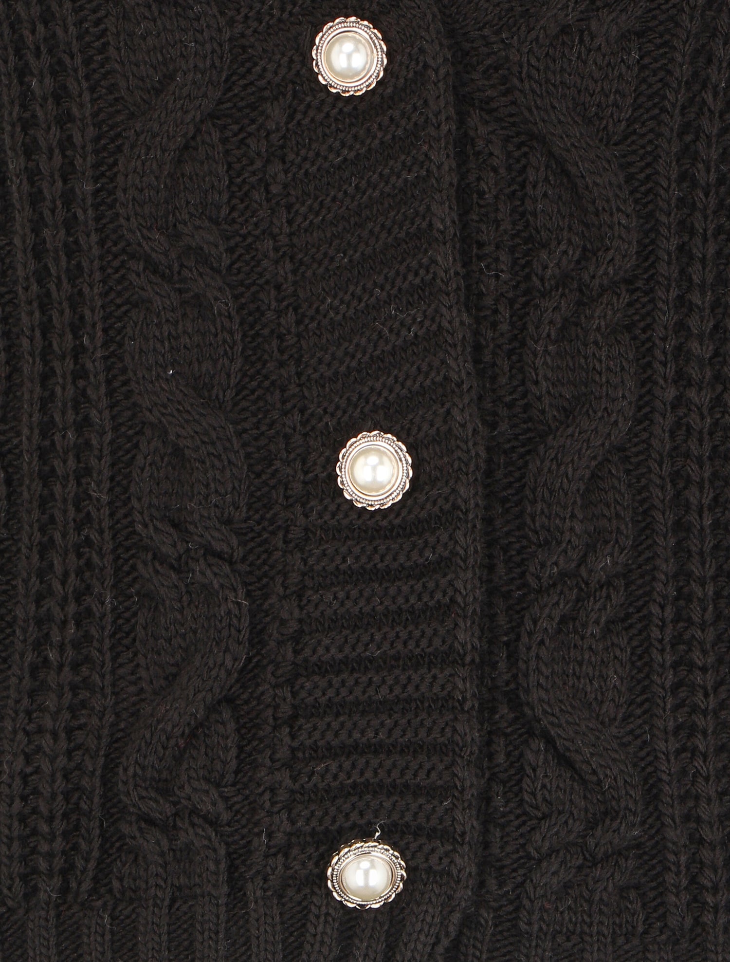 Gilet en maille à boutons stylisés - Noir - 3