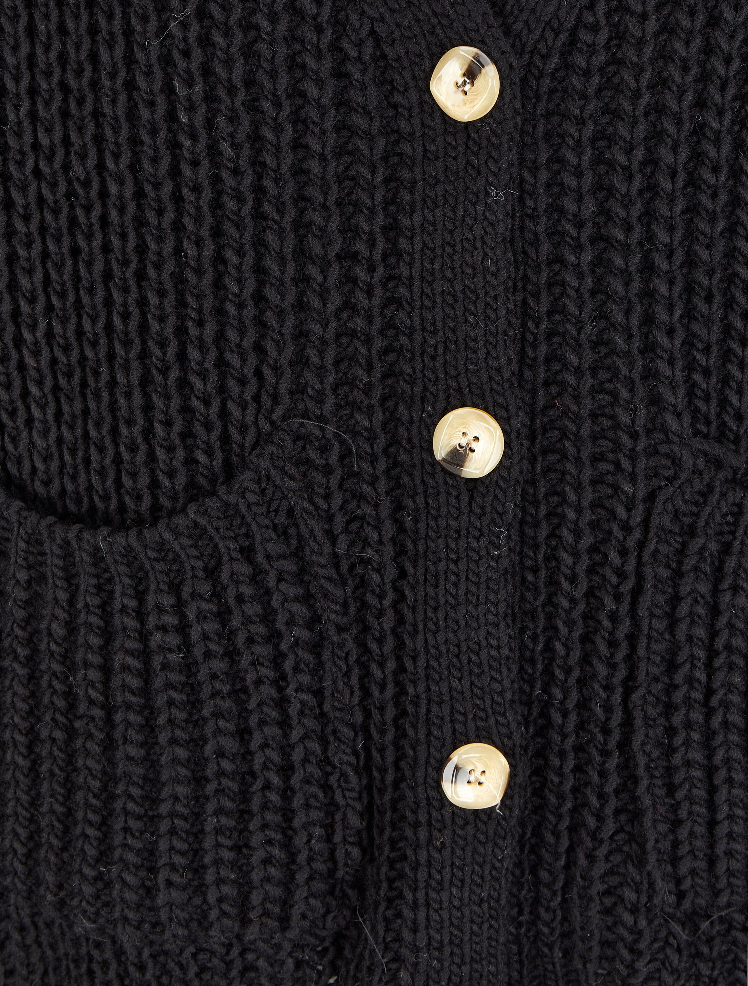 Gilet en maille tricot uni - Noir - 3