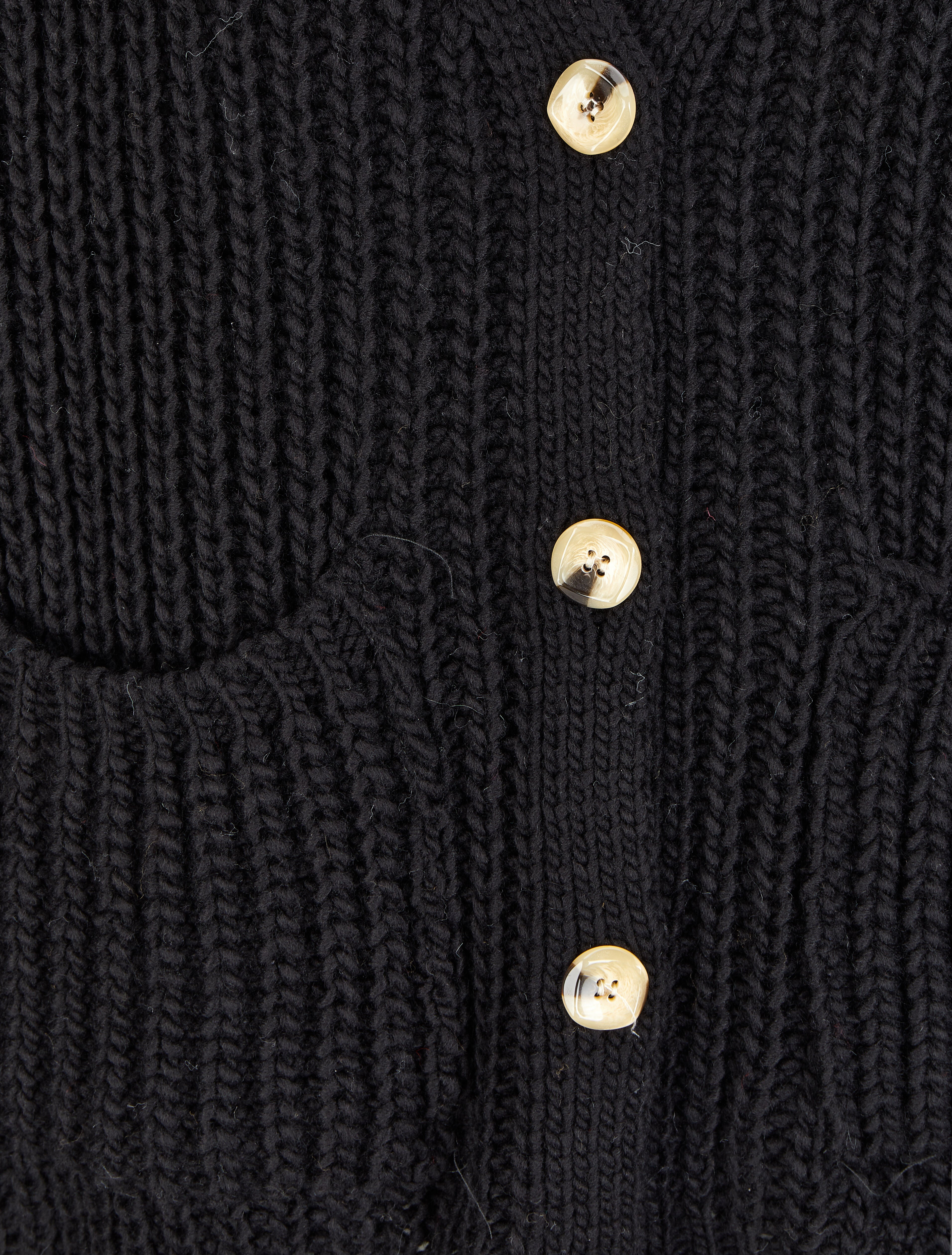 Gilet en maille tricot uni - Noir - 3