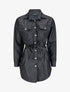 Chemise oversize en simili - Noir - 1