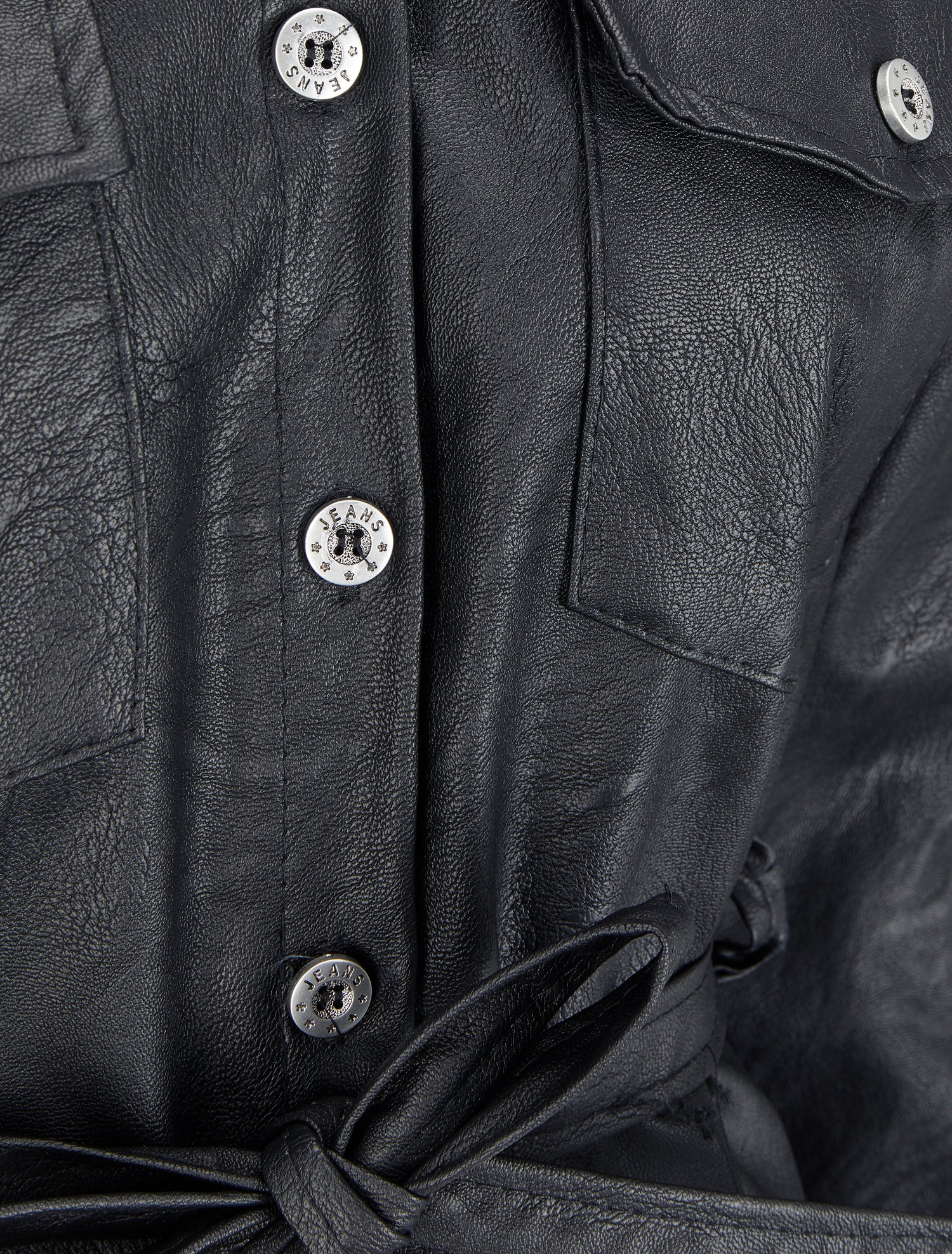 Chemise oversize en simili - Noir - 3