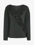 Top ample à empiècement dentelle - Noir - 1