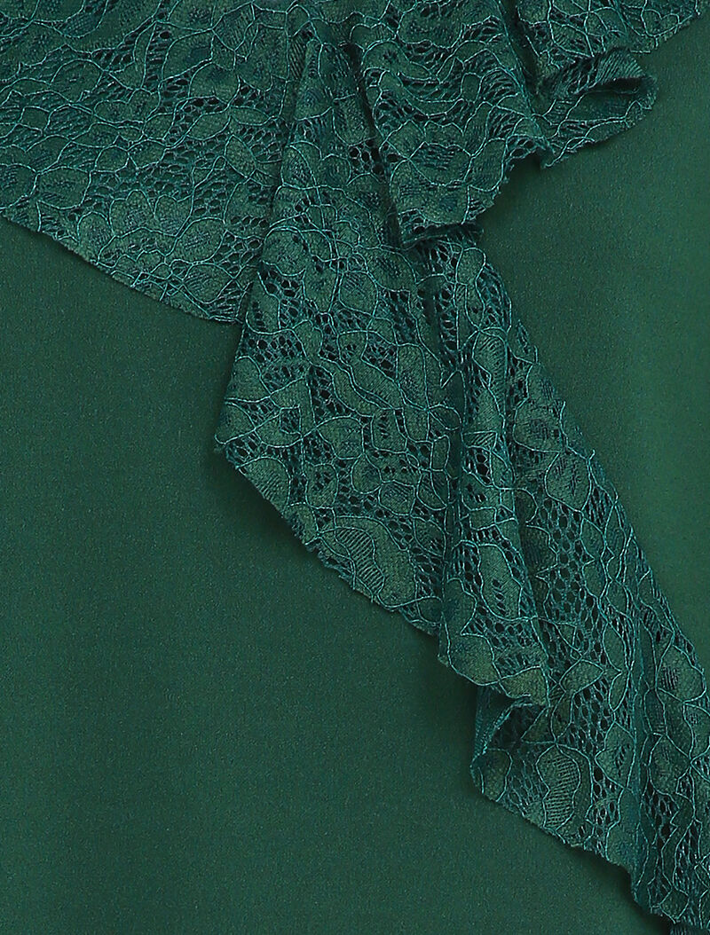 Top ample à empiècement dentelle - Vert - 3