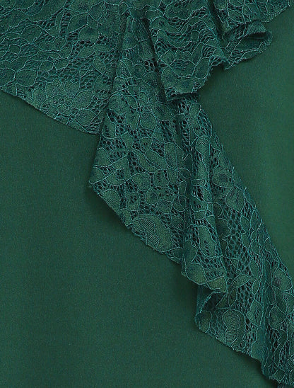 Top ample à empiècement dentelle - Vert - 3