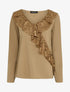 Top ample à empiècement dentelle - Camel - 1