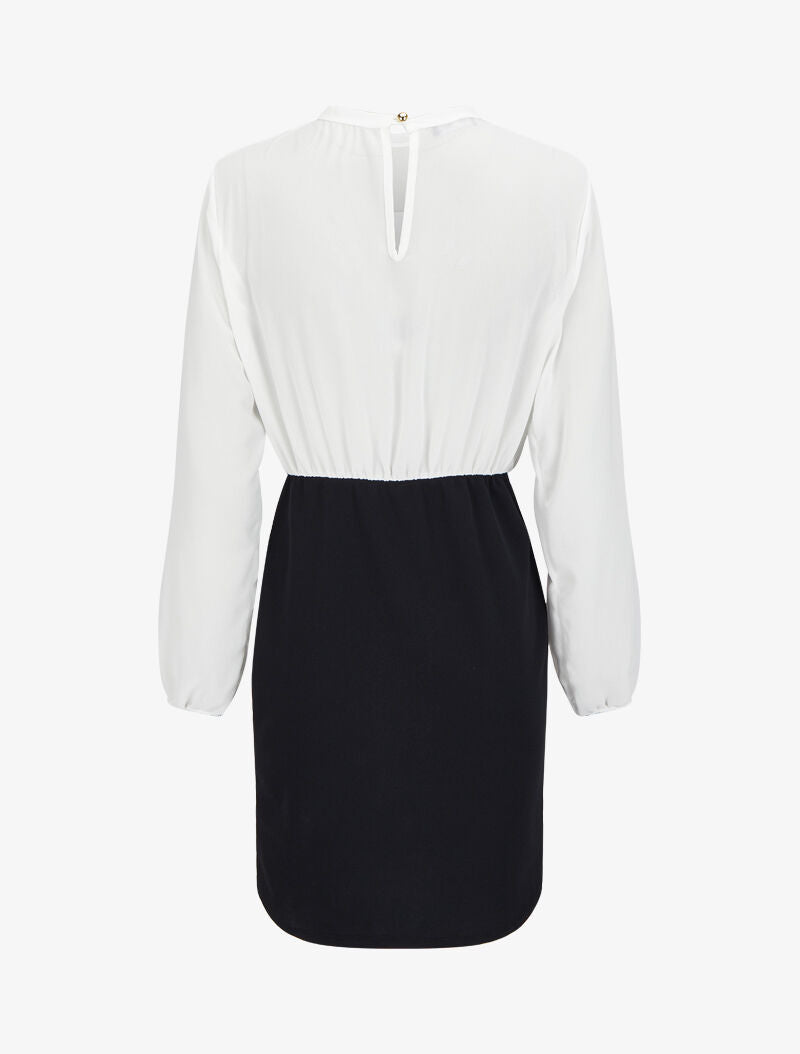 Robe fourreau à buste en voile - Blanc - 2