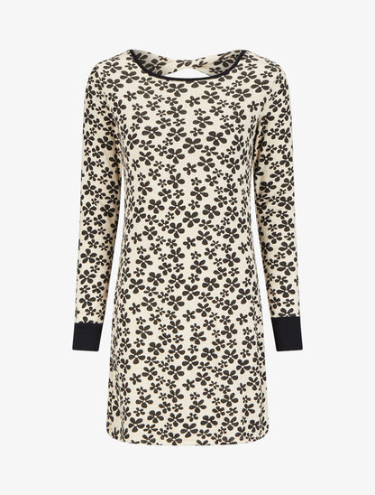 Robe dos nu à imprimé fleuri - Beige/noir - 1
