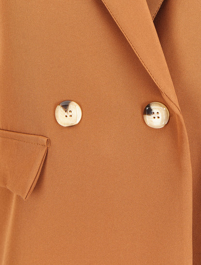 Veste style blazer sans manches - Camel - 3