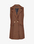Veste style blazer à imprimé pied de poule - Camel/noir - 4