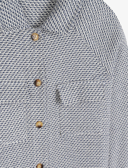 Surchemise effet toile tissée - Bleu - 3