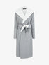 Manteau long ceinturé à capuche - Gris chiné - 4