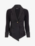 Gilet côtelé à pans asymétriques - Noir - 1