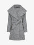 Manteau effet laine bouclée à col large - Gris foncé - 4