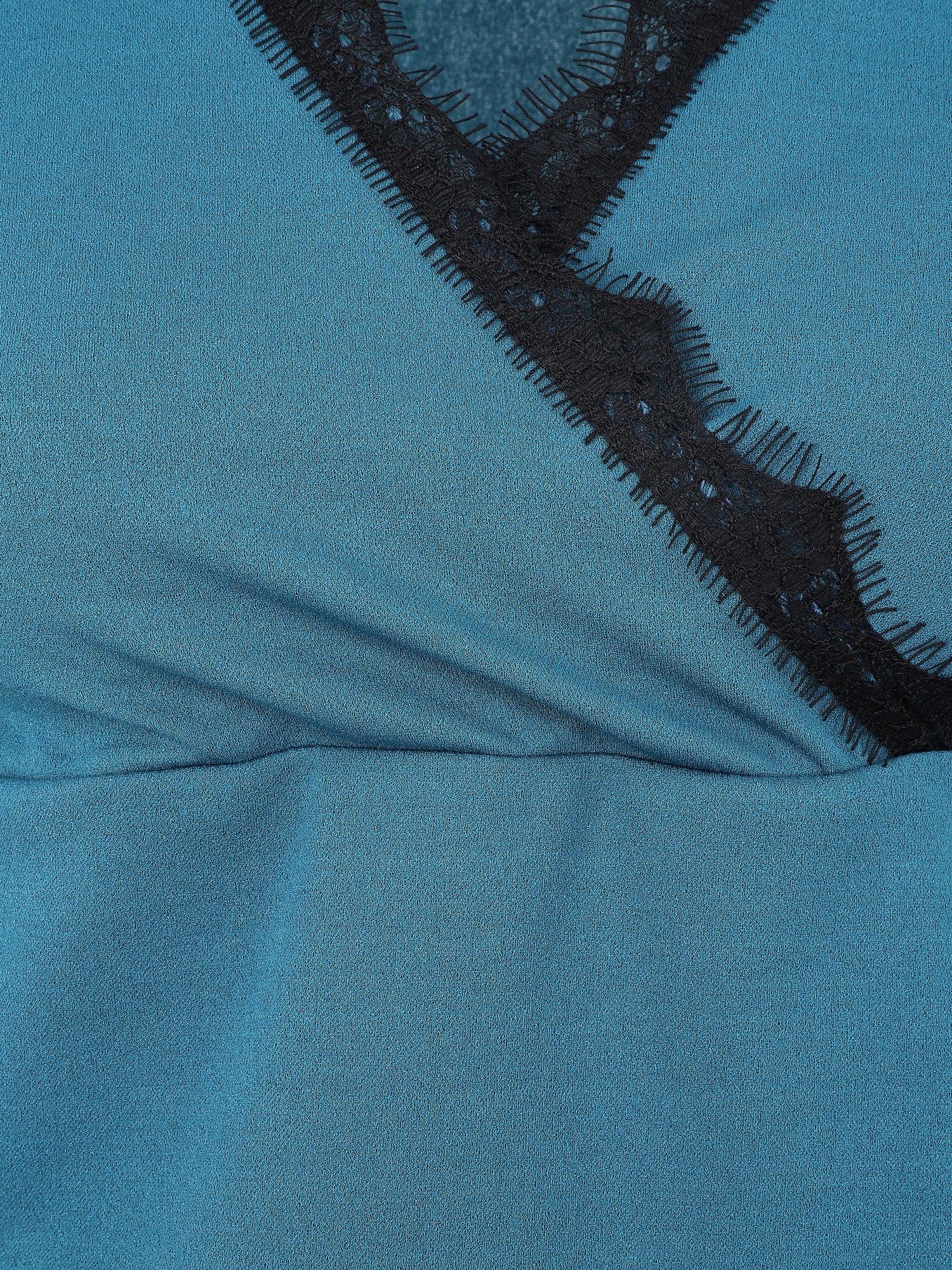 Top cache-coeur à dentelle - Bleu canard - 3