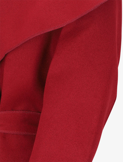 Manteau long uni à col châle - Bordeaux - 3