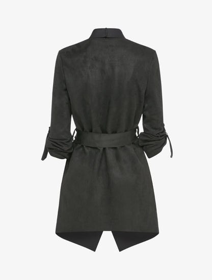 Veste suédée à manches rabattables - Noir - 2