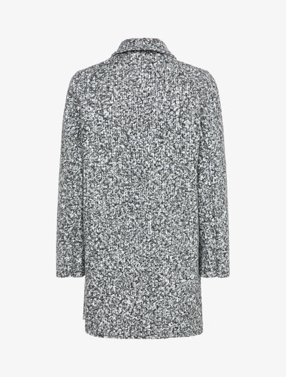 Manteau mi-long effet laine bouclette - Gris chiné - 2