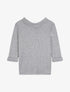 Pull à col montant et dos boutonné - Gris chiné - 1