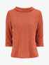 Pull à col montant et dos boutonné - Orange - 1