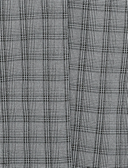 Veste mi-longue à motif carreaux - Noir - 3