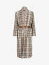 Manteau long imprimé tartan - Camel - 1