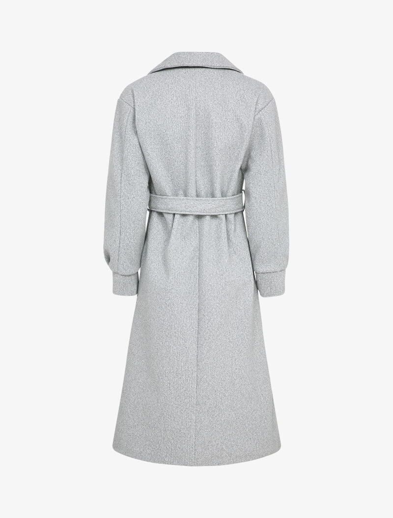 Manteau long à manches ballon - Gris clair - 2
