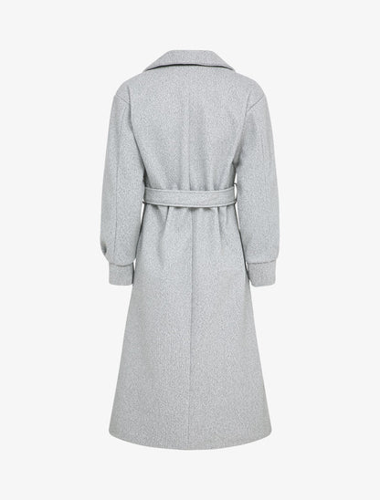 Manteau long à manches ballon - Gris clair - 2