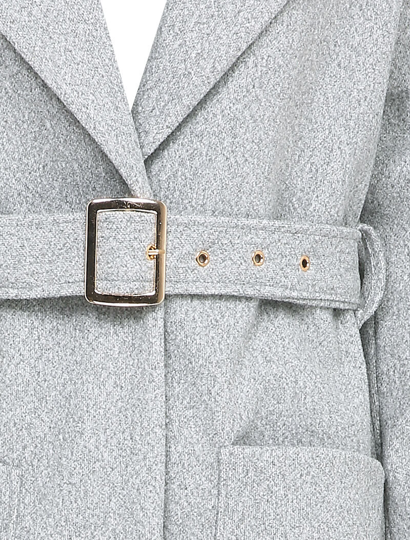 Manteau long à manches ballon - Gris clair - 3